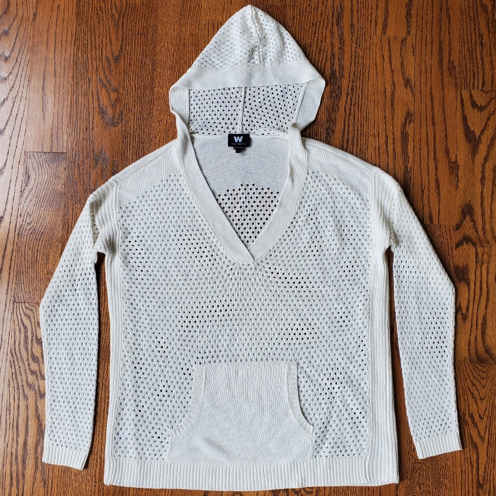 NWOT W by WORTH Open Stich Sweater hoodie